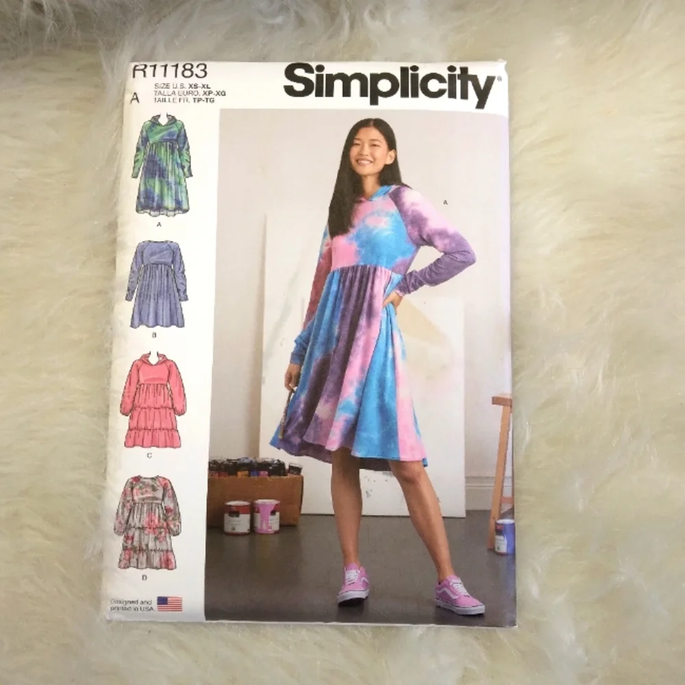 SIMPLICITY R11183 Sz XS-XL Misses' Sweatshirt Dresses In Variarions EASY